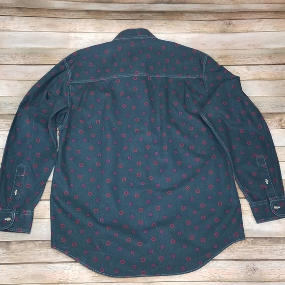 Vintage 90's John Ashford Sport Denim Shirt Medium - Picture 7 of 8